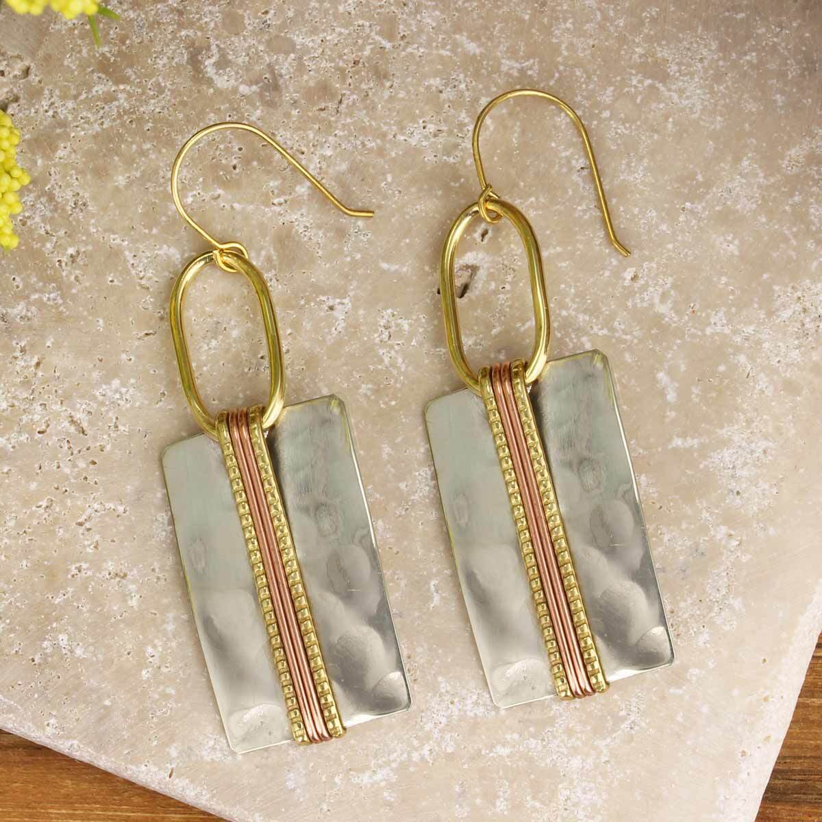 Metal clearance bar earrings